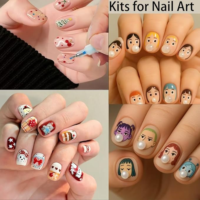 12 Colors Nail Art Pens Set,Upgrade 0.5mm Fine Tip Nail Polish Pens Set,Quick-dry Waterproof Drawing Painting Pens, Portable Nail Art Tools for Home Salon and DIY Nail Art