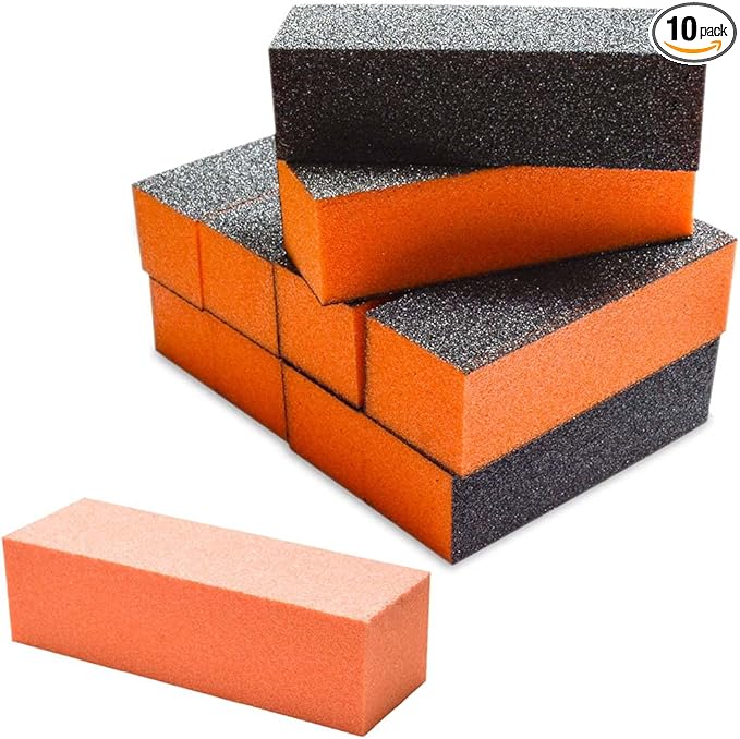 Karlash Nail Buffer Sanding Block Polisher Buffing File Nail Art Manicure Pedicure File 80/80 (Orange)