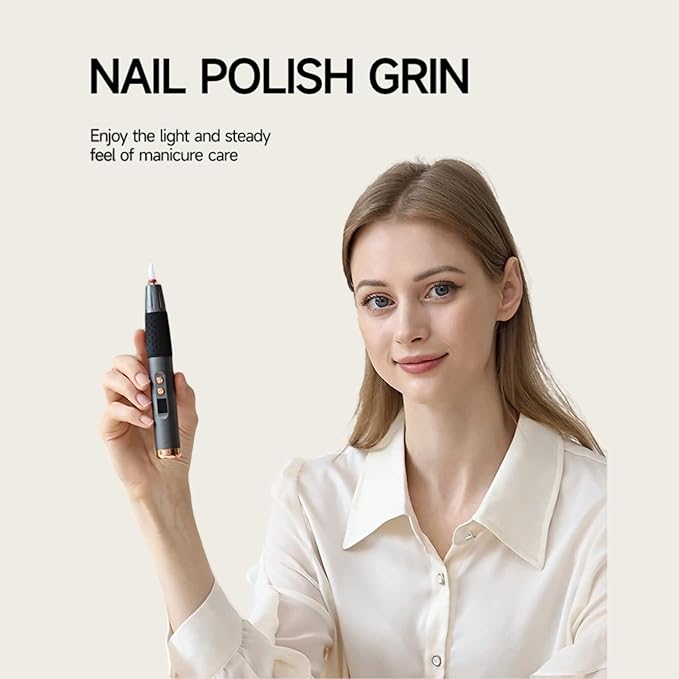 Cordless Nail Drill, Nail Drill Professional,15 Adjustable Speeds & 2 Direction Electric Nail File Kits, Portable Electric Nail Grinder Tools for Home Salon Manicure Pedicure Beginners. (Black)