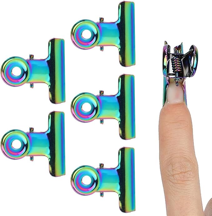 5pcs Nail Extension Curve Clips, Stainless Curve C Nail Curvature Pinching Clips Nail Art Accessories, Finger Extension Kit DIY Manicure Tool for Women Girls