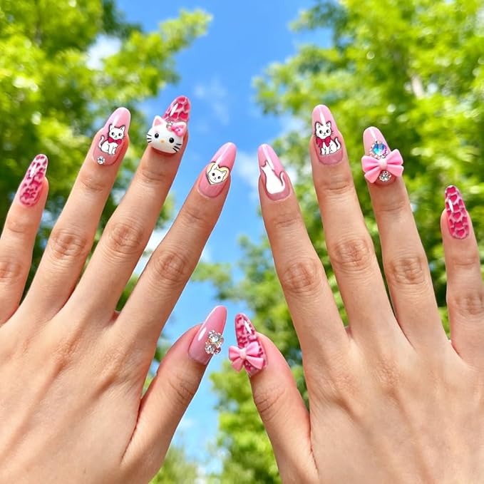 PH PandaHall 3pcs Cat Nail Stamping Templates Kitten Bow Nail Art Templates Cat Paw Stencils Pet Cats Stainless Steel Image Plates Tool for Women Print Manicures Salon Design Supplies