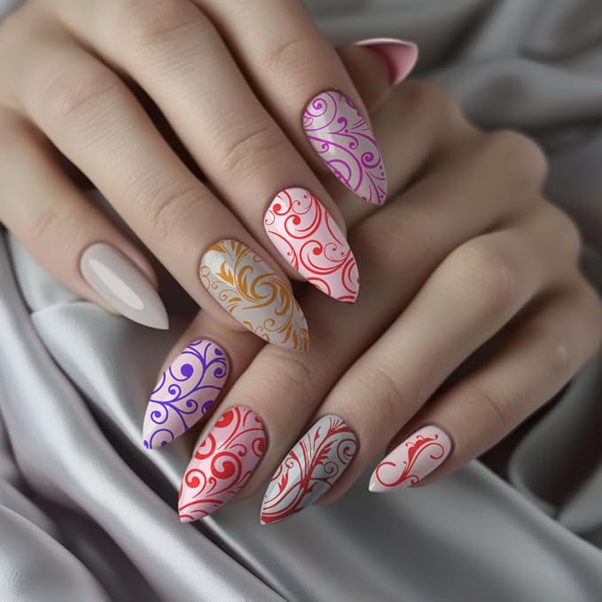 PH PandaHall 3pcs Swirl Pattern Nail Art Templates, French Nail Stamping Plate 52 Patterns Plant Floral Nail Art Stencils Stainless Steel Stamping Plates for Nail Design Print Manicure Salon Spring