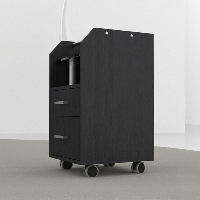 Glass Glow Pedicure Trolley Black Cart for Nail Salon Furniture & Equipment
