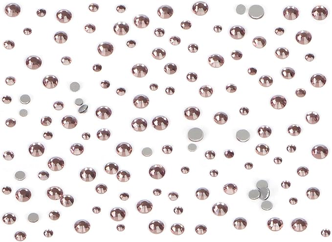 Bymitel 7200 Pieces 6 Mixed Sizes Glue Fix on Glass Rhinestones Round Crystal Gems Flatback for DIY Jewelry Making with one Picking Pen(6-Sizes 7200PCS, Lt. Amethyst)