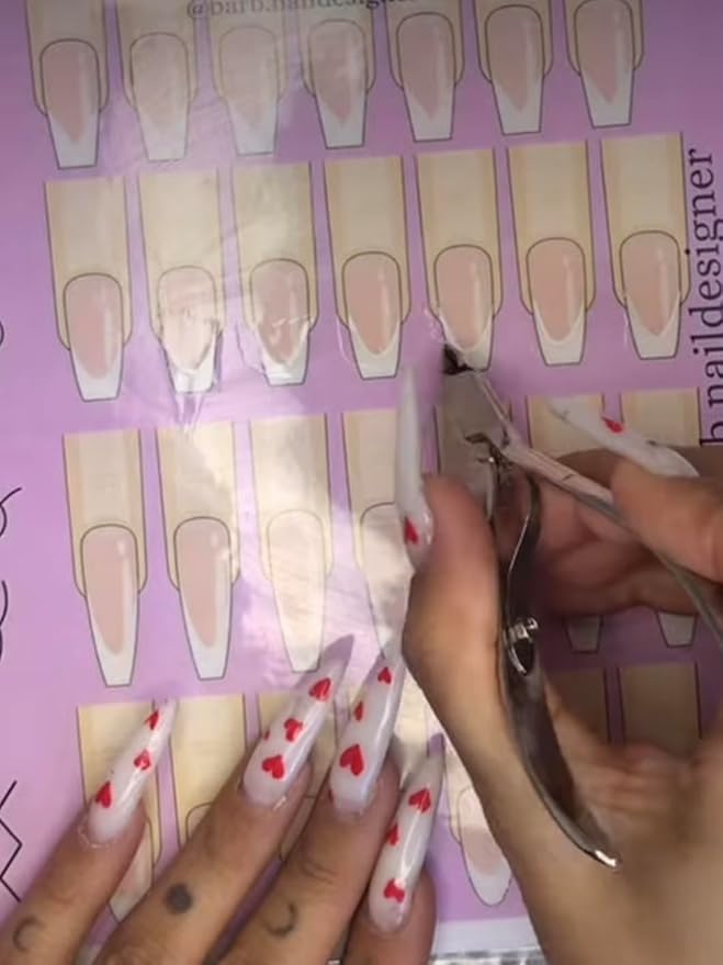Nail Art Practice Sheet reusable Nail Art training mat Acrylic Nail sculpting Art stencil Guide French Tip Nail art worksheet 3D Nail design training sheet, Practice how to do acrylic Nail art (9)