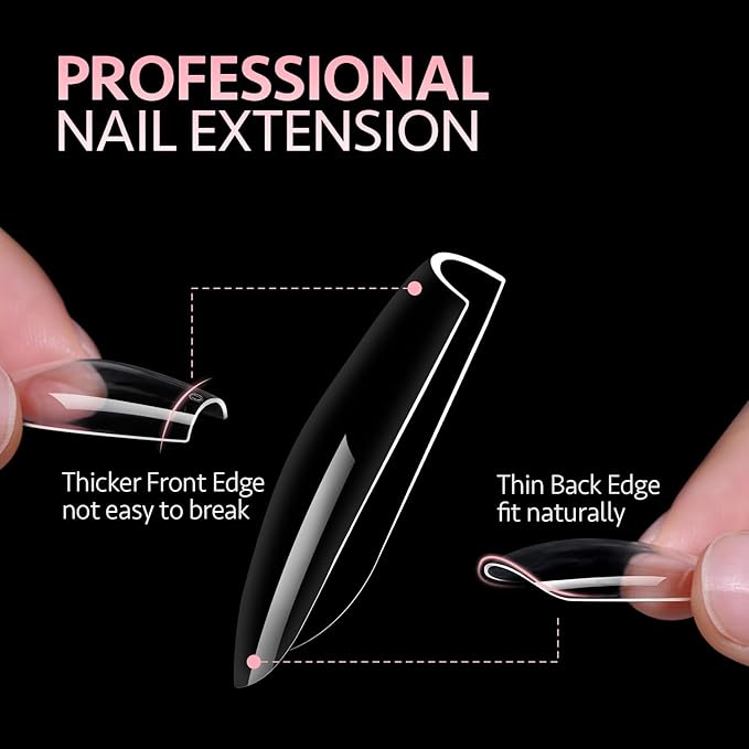 GAOY Medium Coffin Fake Gel Nail Tips, 10 Sizes False Full Cover Acrylic Press on Nails, 240Pcs Soft Clear Tips