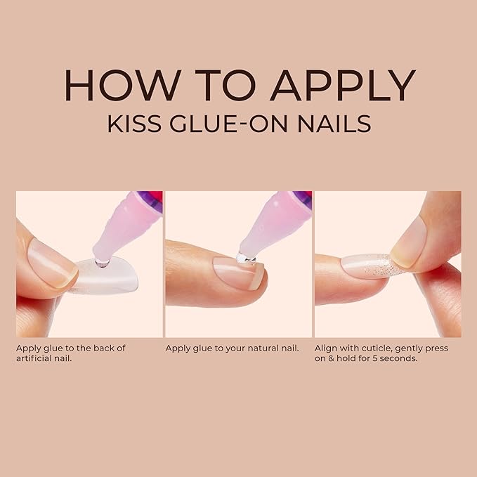 KISS Classy, Press On Nails, Nail glue included, 'Sophisticated', Silver, Extra-Long Size, Coffin Shape, Includes 30 Nails, 2g glue, 1 Manicure Stick, 1 Mini File