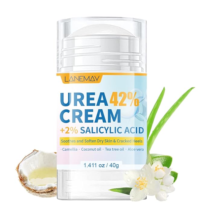 42% Urea plus 2% Salicylic Acid Foot Cream Moisturizer for Dry Cracked Feet Knees Elbows Hands Hydrates & Nourish Foot Care for Softens Exfoliates Dead Skin Smoothing Skin, 1.41 Oz
