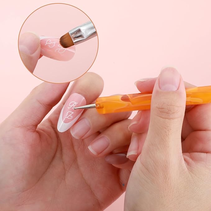 4 PCS Nail Art Brushes Set, Multifunctional Nail Brushes for Nails Art Design Brush Gel Nails Brush, Dotting Pens Professional Tools for Drawing Painting 3D Design Salon & DIY Christmas Gift
