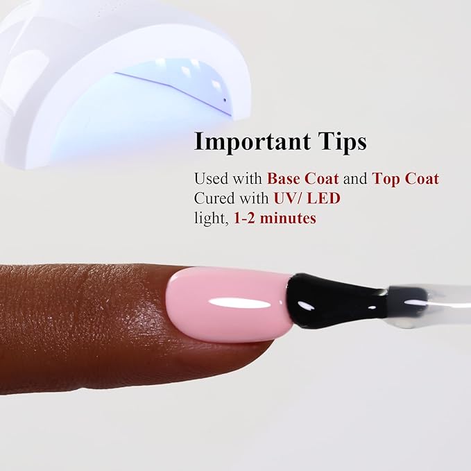Gel Polish, 0.5 Fl Oz Milky Pink Nail Gel Polish Spring Summer Art Starter Manicure Salon DIY Soak off UV LED Design