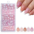 160Pcs French Tip Press on Nails Short Almond Fake Nails Glossy Acrylic False Nails Soft Gel Artificial Nails Glue on Nail for Women Girls Manicure Nail Decoration 5 Packs
