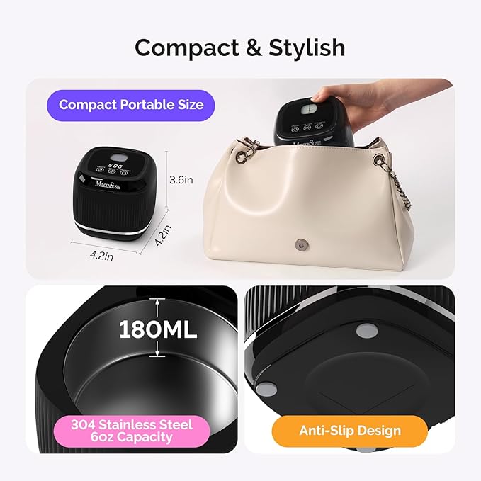 MelodySusie 2 in 1 Nail Tool Cleaning Machine, 3 Timers Mode for Nail Drill Bits, Nail Art Brush, Nail Clipper, Jewelry Cleaning, Salon & Home Use,Black,DL-160