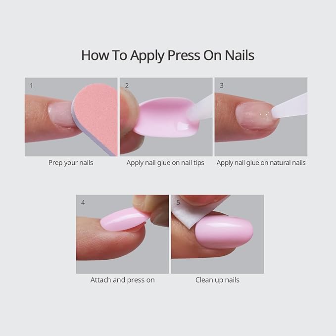 BTArtbox Press On Nails Almond - Pastel Red Short Press On Nails with Glue for Women, Opaque Soft Gel Glue On Nails in 16 Sizes - 32 Stick On Nails Kit, Power Suit