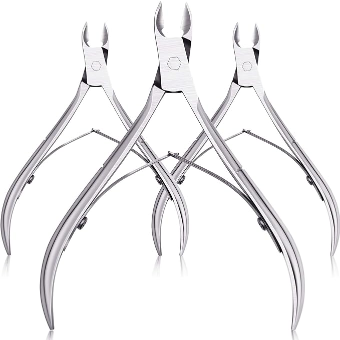 Mudder 3 Packs Cuticle Trimmer Nippers Cutter Tool Stainless Steel Nail Cuticle Scissors Remover with Pointed Blade Scissors Pedicure Manicure Tool for Fingernails and Toenails Nails Care
