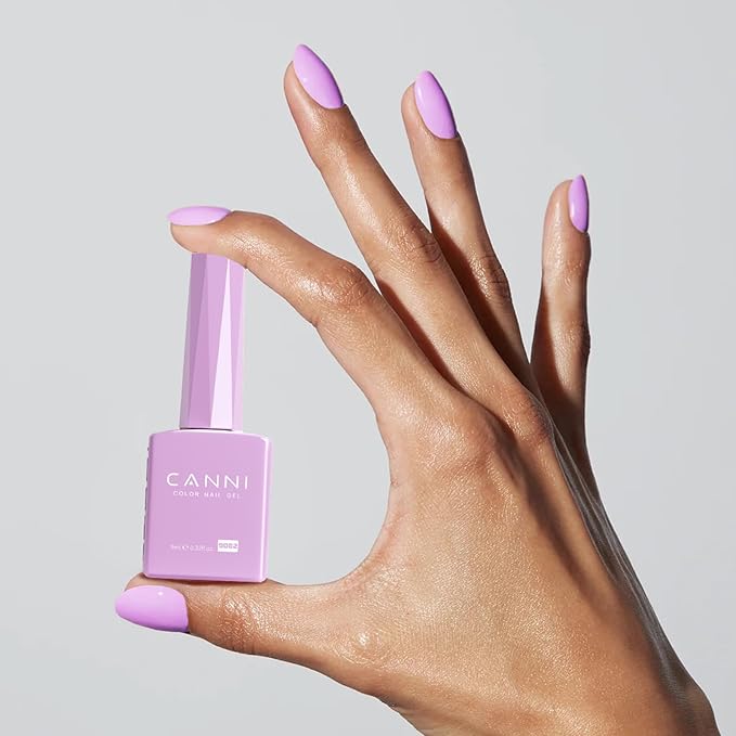 CANNI Light Purple Gel Nail Polish, 1Pcs Purple Gel Polish Color High Gloss Soak Off U V Nail Manicure Salon DIY