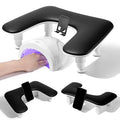 Arm Rest for Nails Tech: 3rd Generation Manicure Nail Arm Rest with Rotating Phone Stand, U-Shaped Height Adjustable Hand Rest Pillow for Acrylic Nails Black