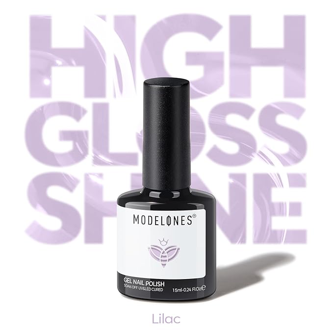modelones Light Purple Gel Nail Polish Lilac Purple Gel Polish Lavender Pastel Nail Polish Soak Off U V LED Macaron Nail Manicure 15 ML