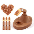 Practice Fingers Hand Acrylic Nails: 3PCS Fake Fingers to Practice Fake Nails - Manicure Acrylic Nail Hands Training Set with Base and 100PCS Brown Nail Tips for Nail Supplies