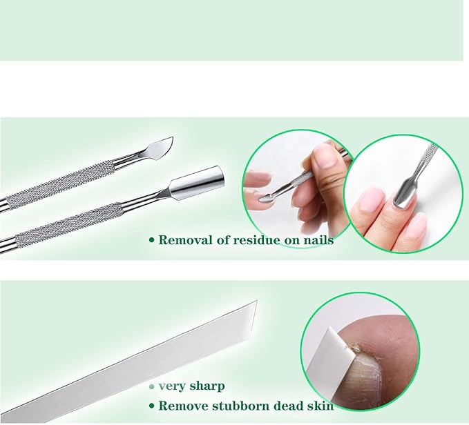 11 Piece Set Ingrown Toenail Pedicure Tool Kit, Stainless Steel Nail Care Treatment for Nail Correction, Polish Pain Relief