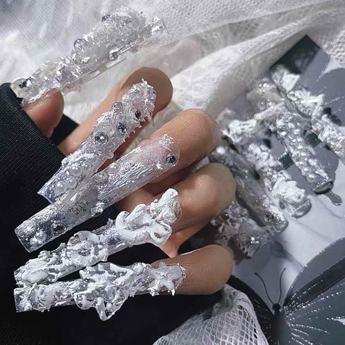Exclusive Handmade Press on Nails with 3D Art Designs Royal Theme Premium Quality and Easy to Apply Size L