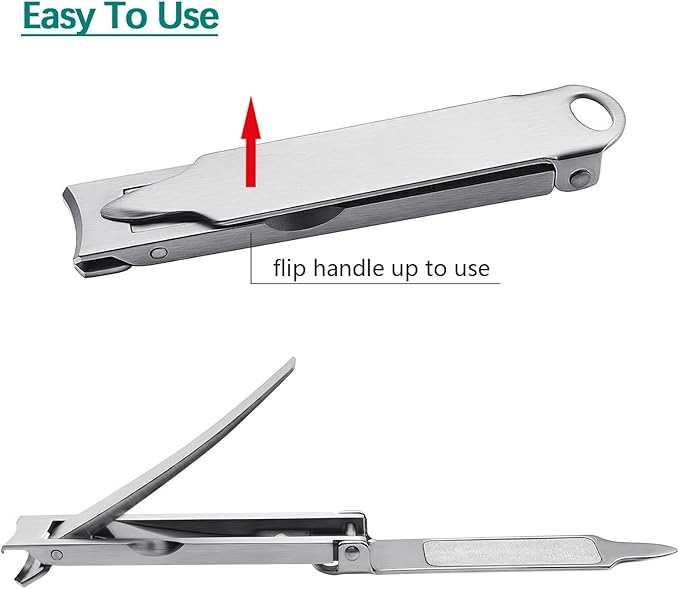 Mini Nail Clippers with File, Portable Ultra Thin Keychain Nail Clippers Set for Travel