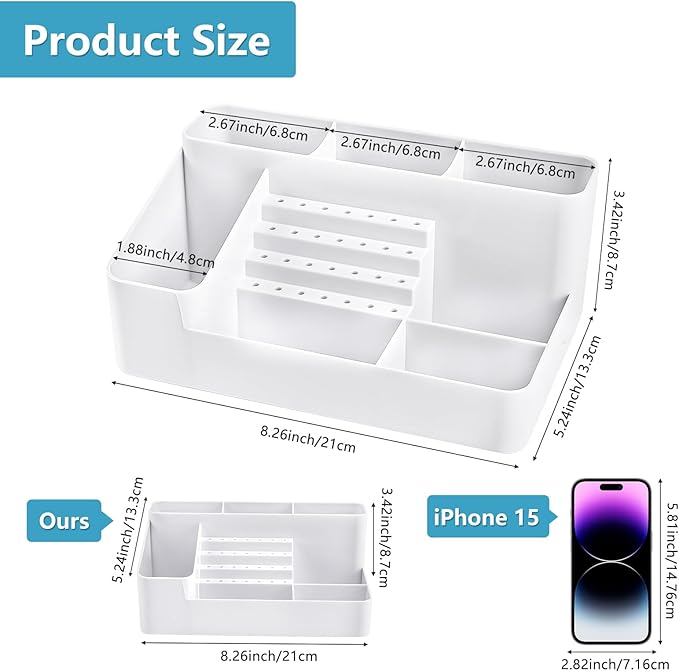 Nail Drill Holder & 28 Holes Nail Drill Bits Holder, Transparent Acrylic Nail Drill Machine Storage Box, Professional Nail Drill Organizer Case for Manicure tools, White