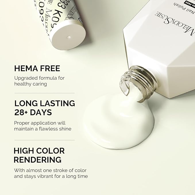 MelodySusie Hema Free Gel Nail Polish, 0.5 Fl Oz Thick Beige Gel Polish, Non-Toxic, Long Lasting, Soak Off UV Nail Polish, Manicure Nail Design Salon DIY Nail Art at Home K0933