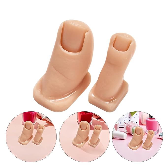 Beaupretty 2Pcs Silicone Practice Toes for Nail Art Training Flexible Mannequin Model for DIY Acrylic Nails and Versatile Fake Fingers for Enhanced Nail Skills