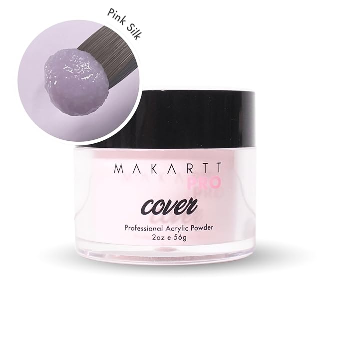 MakarttPro Acrylic Powder – Durable, Long-Lasting, Easy-Apply Formula for Nail Extensions, Overlays, Sculpting & Nail Art – 56g/2oz – Pink Silk, Perfect for Pros and At-Home Use