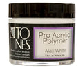 Tones Pro Acrylic Nail Powder, Max White (Creamy, Soft Off-White), (1.5 Fl Oz) - Long-Lasting & Non-Yellowing Polymer for Salon Quality Nail Extensions & 3D Art