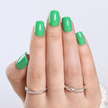 Green Press On Nails Square - Green Short Square Fake Nails, Press On Nails Reusable Stick On Nails in 15 Sizes 30pcs False Nail Kit for Women & Girls (FreshGreen)