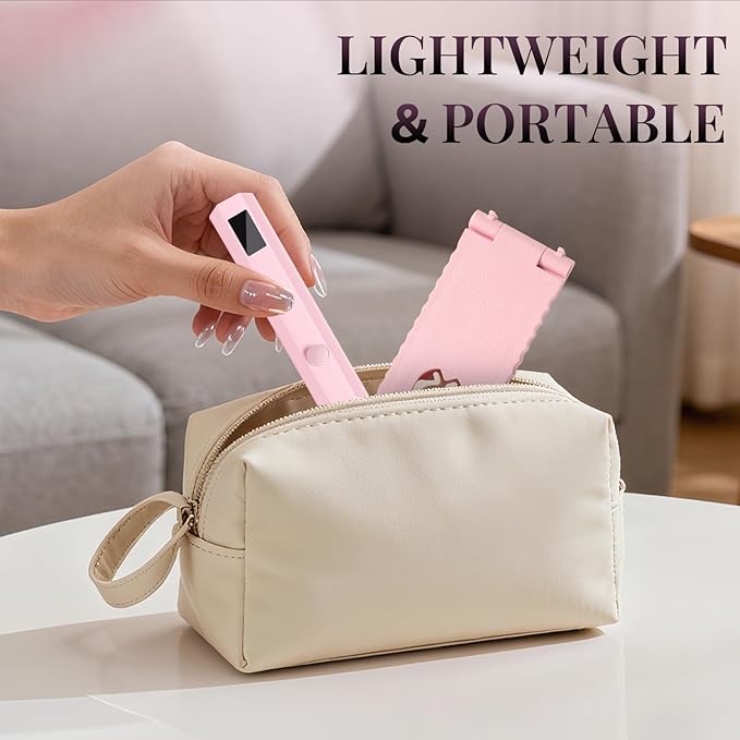 krofaue Mini Handheld UV Light for Gel Nails with Stand, Portable Rechargeable Nail Lamp with 2 Timers, Flash Cure for Rhinestone Glue Decoration at Home DIY, Travel