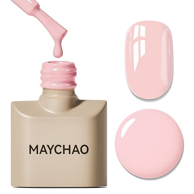 MAYCHAO 15ML Gel Nail Polish 1Pc Pink Gel Polish Soak Off UV LED Nail Polish Nail Art Starter Manicure Salon DIY at Home, 0.5 OZ