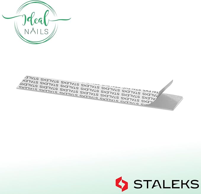 STALEKS PRO Expert 20 Disposable White Straight Nail File Abrasives (180 Grit, 30 Pcs) – Soft Foam Layer for Natural & Artificial Nail Shaping (140x18mm)