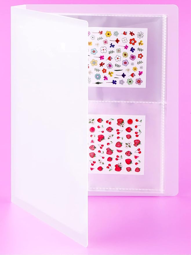 Kalolary 160 Slots Nail Art Sticker Storage and Organizer Book - Empty Display Album for Women Girls (2 Books)