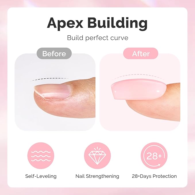 MelodySusie Builder Nail Base Gel Nude Pink Builder Gel for Nails Thickening, Soak Off UV Gel,Extension Gel Rhinestone Nail Glue Gel in a Bottle for Nail Art Design Gift for Women-104
