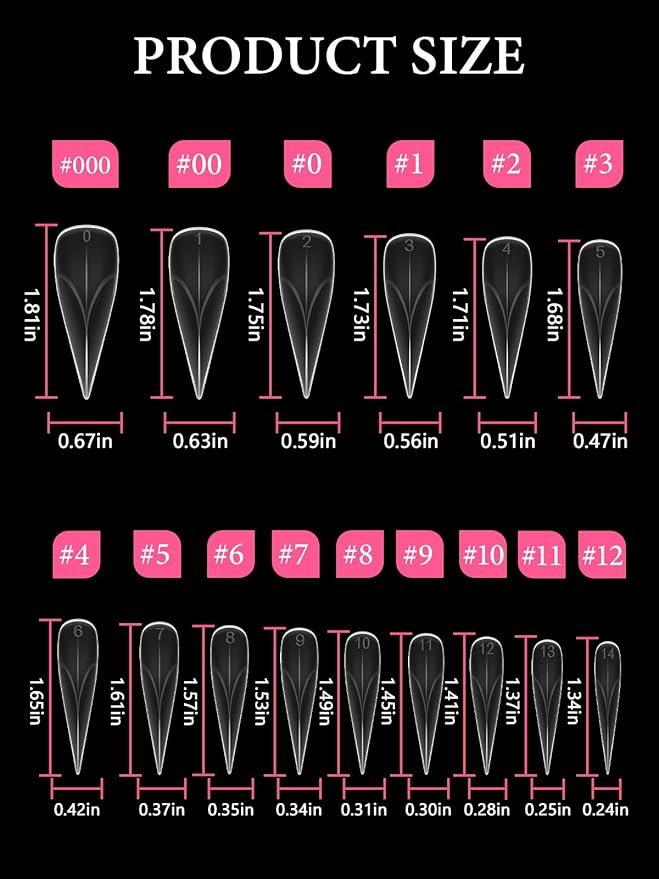 EBANKU Dual Nail Forms for Poly Extension Gel, 150 PCS Clear Eagle Claw Nail Molds Reusable 15 Sizes Hawk Curve Nail Extension Forms for Builder Gel Manicure Design Salon DIY
