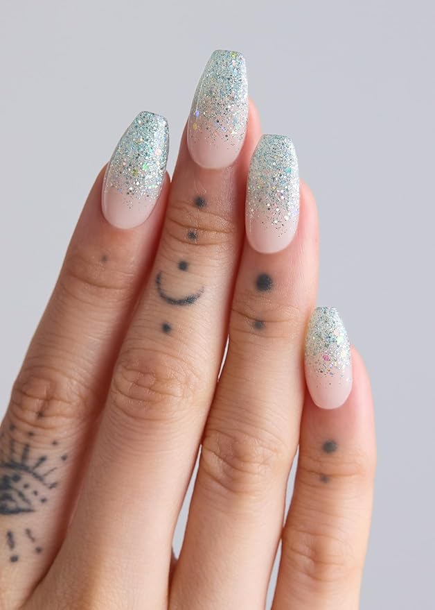 ohora Semi Cured Gel Nail Strips (N Bubble Bomb) - Works with Any Lamps, Salon-Quality, Long Lasting, Easy to Apply & Remove - Includes 2 Prep Pads, Nail File & Wooden Stick