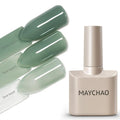 MAYCHAO 15ML Jelly Green Gel Nail Polish 1Pc Sheer Aqua Mint Gel Polish Transparent Soak Off UV LED Translucent Nail Polish Nail Art Starter Manicure Salon DIY at Home, 0.5 OZ