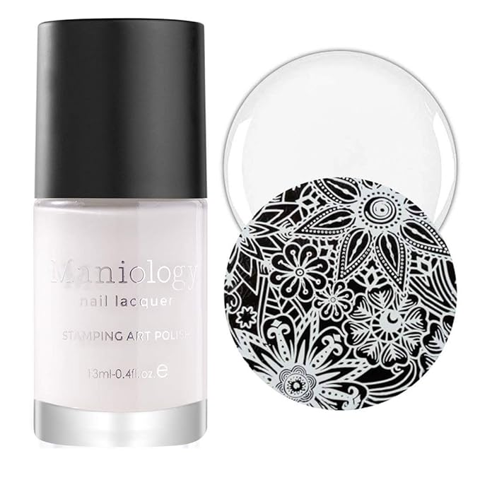 Maniology Essentials Primary Stamping Polish Set | 6-Piece Basic Nail Art Colors Collection (Silver, Gold, Dark Blue, Red, White, Black) – 13ml Bottles for Creative Nail Art Designs & DIY Manicures