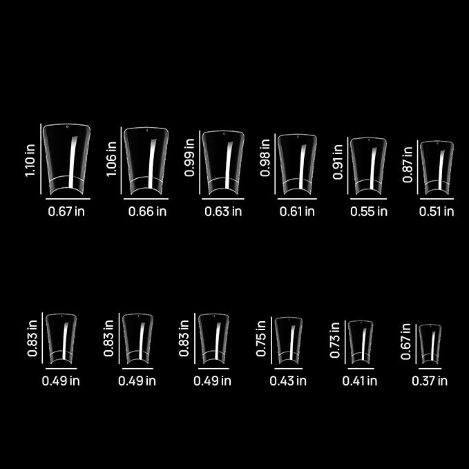 1008pcs Duck Nail Tips for Acrylic Clear Nails Y2K Professional Extension Salons Design With Box for Women Girls