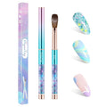 100% Kolinsky Acrylic Nail Brush- Size 14 Professional Nail Brush for Acrylic Application Acrylic Powder Brush for Nail Art DIY Home Salon Nail Manicure (Blue)