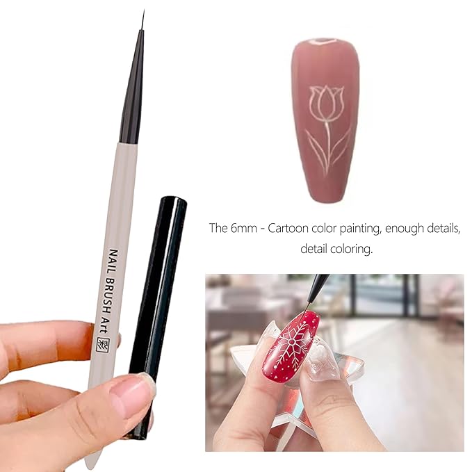 Painting Nail Art Brushes, Liner Nail Brushes, Nail Design Painting Brush, Watercolor Paint Brush for Nails, Acrylic & Gel Nail Polish Brush for Manicure Salon & DIY Home Manicure