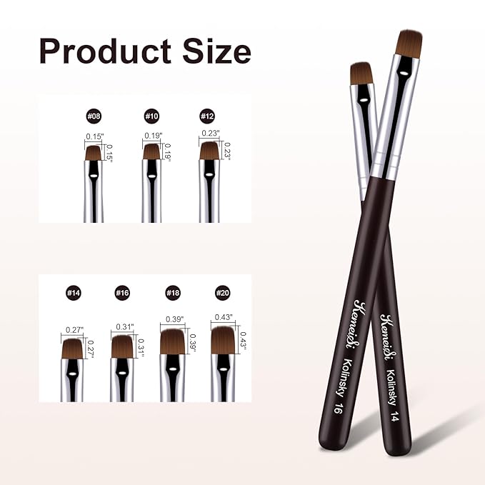 Nail Brush for French Tip, Clean Up Brush for Gel Polish Dual-Use Brush with Wooden Handle for Acrylic/Polygel/Builder Gel #16