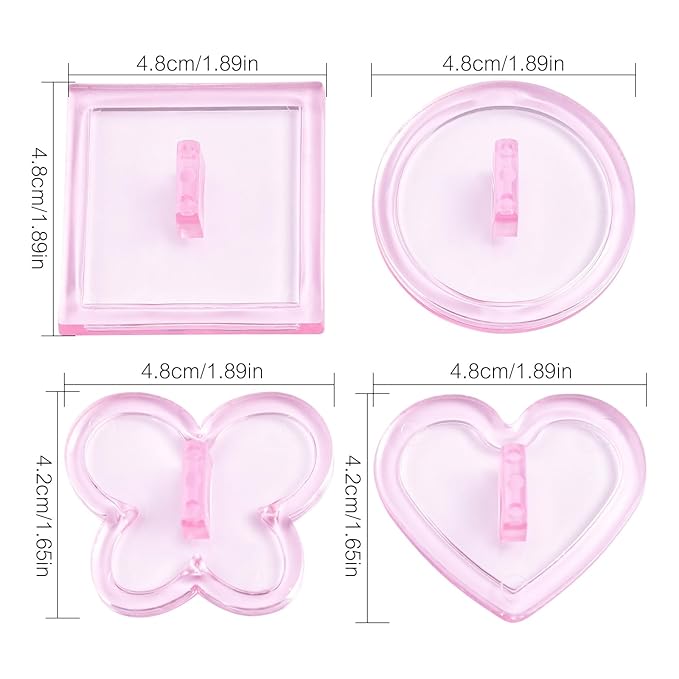 4pcs Nail Practice Stand Nail Support for Nails Display Fake Nail Holder Painting Nail Designs for Beginner Practice Nail Art, Home DIY and Nail Art Salon Use (Clear)
