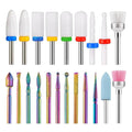 21pcs Nail Drill Bits Sets, 3/32 Inch Cuticle Electric Nail File and Ceramic Acrylic Gel Nail Bit Kit, Acrylic Nail Art Tools, Carbide Remover Bits for Manicure Pedicure, Home Salon