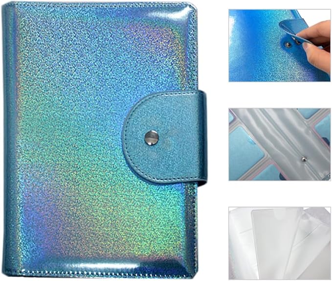 60 Slots Stamping Plate Collection Light Blue Nail Art Stamp Plate Stamping Plates Cases Stamp Nail Template Organzier for 6.0x12.0cm Nail Art Plates