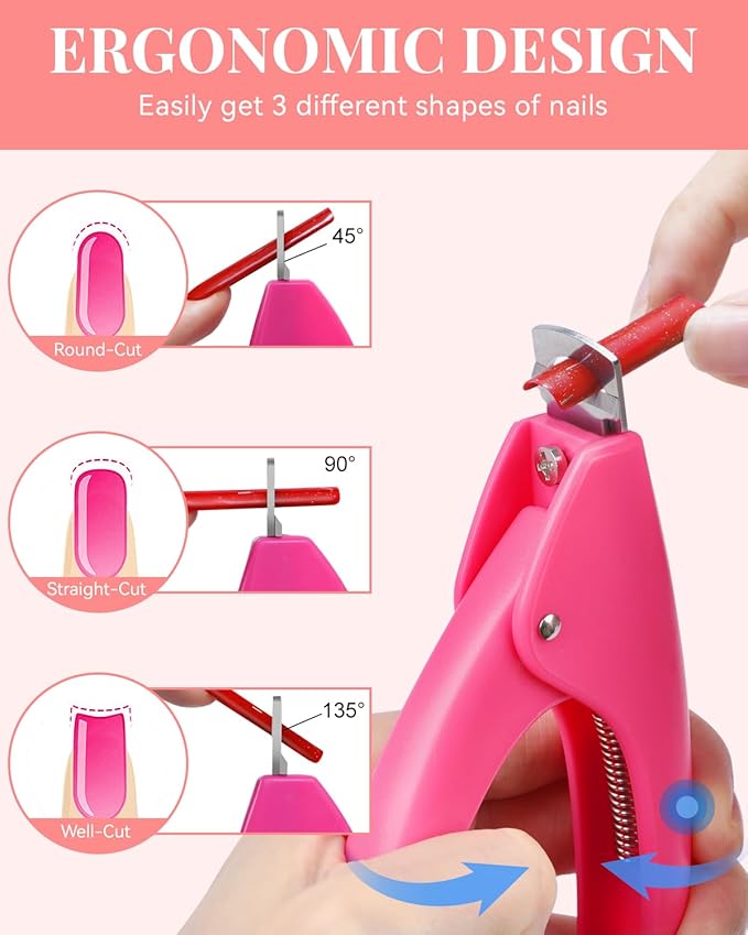 MORGLES 3XL Square Nail Tips No C Curve, 504 Pcs Clear Acrylic Half Cover Tips with Nail Glue, Clipper, Files and Cuticle Fork for DIY Manicure