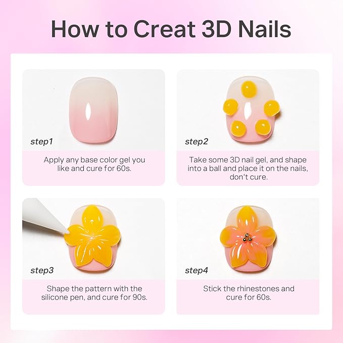 MIZHSE 12 Colors 3D Nail Gel Set, Non-Sticky Sculpting Gel for Nail Art Painting Molding Gels with Sculpture Pen Soak Off U V Sculpting Gels for Home DIY Salon Manicure