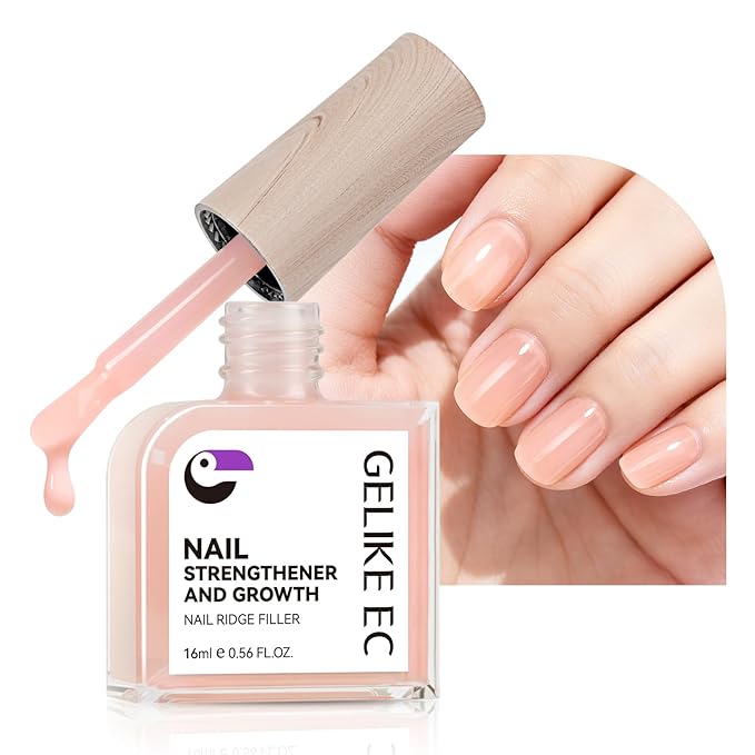 16ml Nail Polish Strengthener and Growth: Jumbo Size Pink Nail Hardener Polish Extra Strong for Damaged Nails - Nail Repair Polish Base Coat for Weak Thin Fingernail - Daily Nail Care for Gift